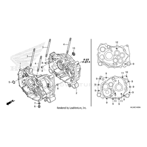 Crankcase, Front by Honda 11100-HR0-F01 OEM Hardware 11100-HR0-F01 Off Road Express Peach St