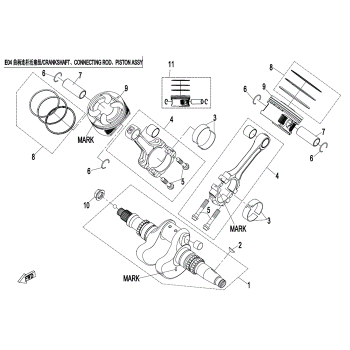 Crankshaft Assy. Mark A by CF Moto