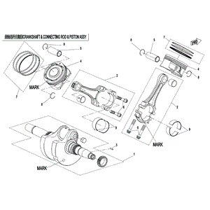 Crankshaft Assy Mark A by CF Moto 0JYA-041000-10012 OEM Hardware 0JYA-041000-10012 Northstar Polaris