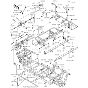 Crossmember-Comp,Rr Cross by Kawasaki 39043-0020 OEM Hardware 39043-0020 Off Road Express Peach St