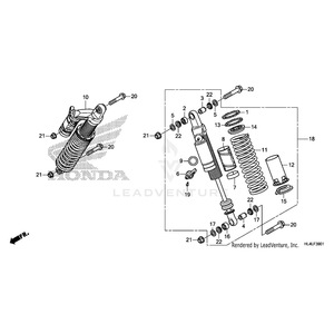 Cushion Assembly, Left Rear (Type1) by Honda 52500-HL4-LG1ZA OEM Hardware 52500-HL4-LG1ZA Off Road Express Drop Ship