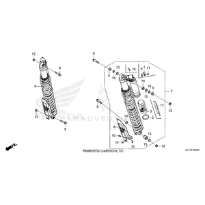 Cushion Assembly, Left Rear (Type1) (Fox) by Honda 52500-HL7-A23ZA OEM Hardware 52500-HL7-A23ZA Off Road Express Drop Ship