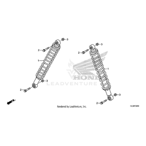 Cushion Assembly, Rear (Kyb) by Honda 52400-HL3-A01 OEM Hardware 52400-HL3-A01 Off Road Express Drop Ship