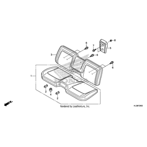 Cushion Assembly, Seat by Honda 77100-HL3-B42 OEM Hardware 77100-HL3-B42 Off Road Express Peach St