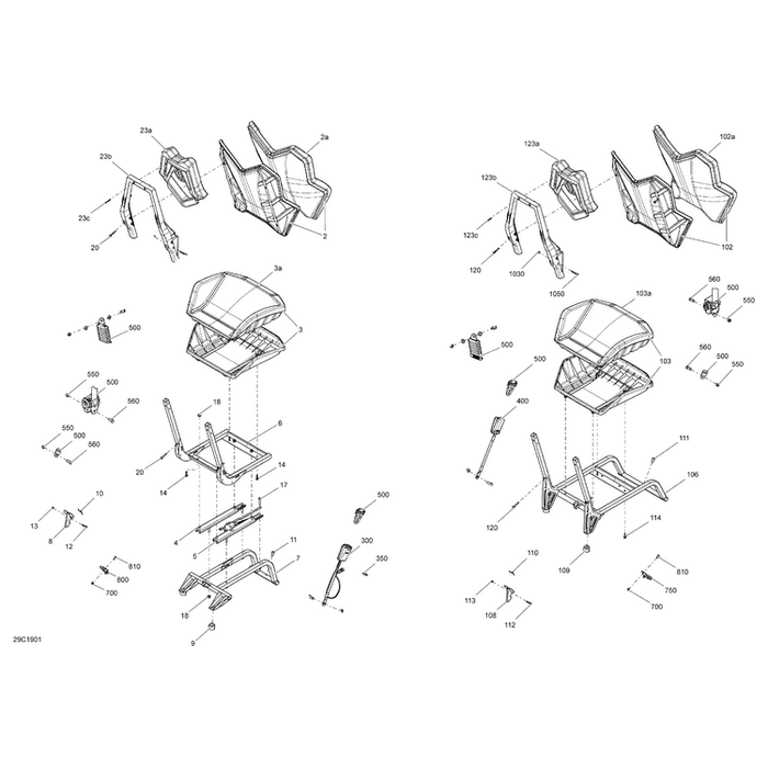 Cushion Assy Black by Can-Am