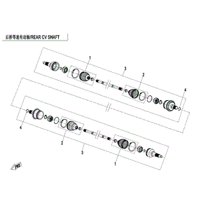 Cv Drive Shaft Rear by CF Moto 5BYA-280300 OEM Hardware 5BYA-280300 Northstar Polaris