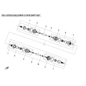 Cv Shaft Lh Rear (Odn) by CF Moto 7000-280100-50000 OEM Hardware 7000-280100-50000 Northstar Polaris