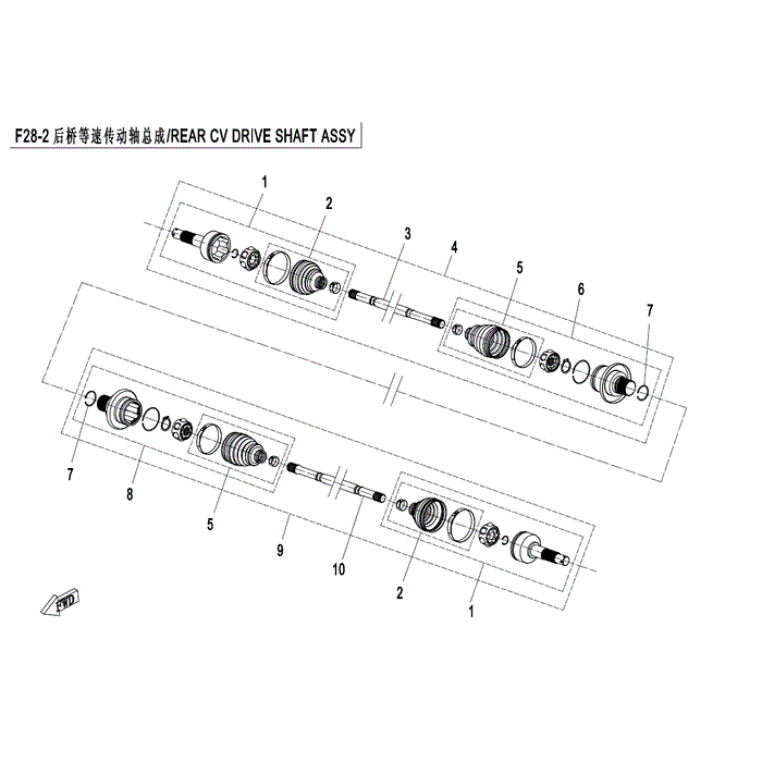 Cv Shaft Lh Rear (Odn) by CF Moto