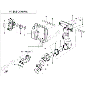 Cvt Air Outlet Housing by CF Moto 5ASV-002003-6001 OEM Hardware 5ASV-002003-6001 Northstar Polaris