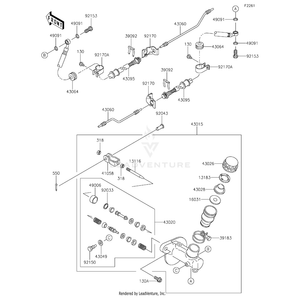 Cylinder-Assembly-Master by Kawasaki 43015-1682 OEM Hardware 43015-1682 Off Road Express Peach St