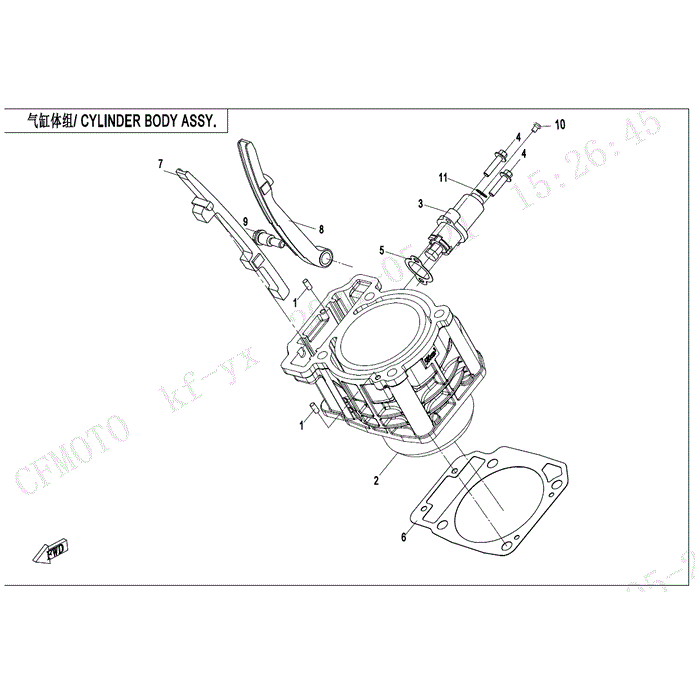 Cylinder Body Assy Mark 1 (Replaces 0Gs0-023100-10010) by CF Moto