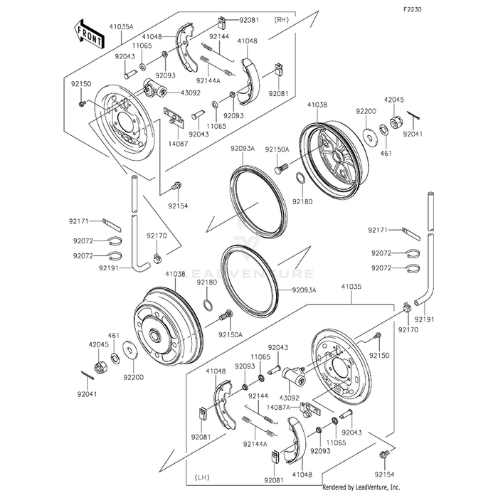 Cylinder,Front Brake Panel by Kawasaki