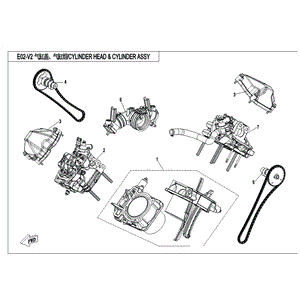 Cylinder Head Starter Side by CF Moto 0JY0-022000 OEM Hardware 0JY0-022000 Northstar Polaris