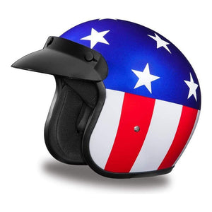 D.O.T. Daytona Cruiser- W/ Captain America by Daytona Helmets Open Face Helmet Daytona Helmets