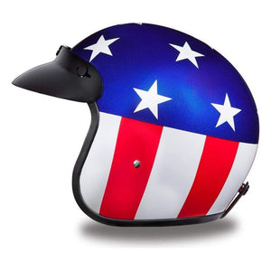 D.O.T. Daytona Cruiser- W/ Captain America by Daytona Helmets Open Face Helmet Daytona Helmets