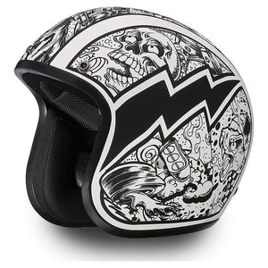 D.O.T. Daytona Cruiser- W/ Graffiti by Daytona Helmets Open Face Helmet Daytona Helmets