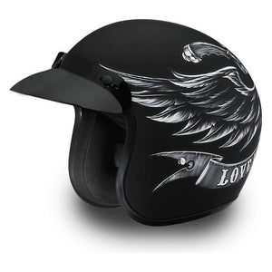 D.O.T. Daytona Cruiser- W/ Love It by Daytona Helmets Open Face Helmet Daytona Helmets