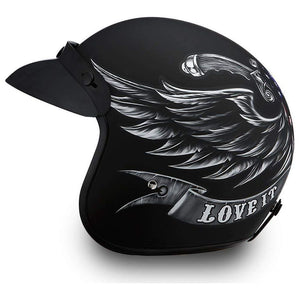 D.O.T. Daytona Cruiser- W/ Love It by Daytona Helmets Open Face Helmet Daytona Helmets