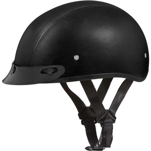 D.O.T. Daytona Skull Cap- Leather Covered by Daytona Helmets Half Helmet Daytona Helmets