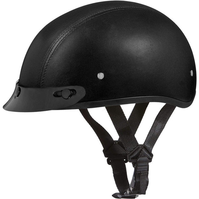 D.O.T. Daytona Skull Cap- Leather Covered by Daytona Helmets