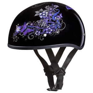 D.O.T. Daytona Skull Cap W/O Visor W/Butterfly by Daytona Helmets Half Helmet Daytona Helmets