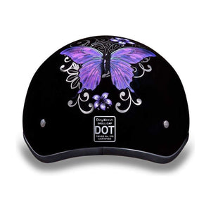 D.O.T. Daytona Skull Cap W/O Visor W/Butterfly by Daytona Helmets Half Helmet Daytona Helmets