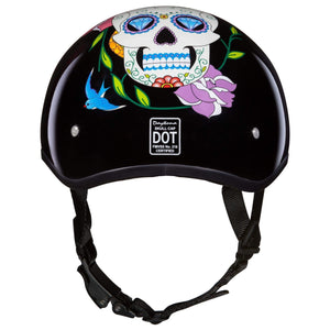 D.O.T. Daytona Skull Cap W/O Visor W/ Diamond Skull by Daytona Helmets Half Helmet Daytona Helmets