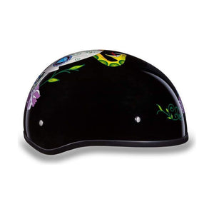 D.O.T. Daytona Skull Cap W/O Visor W/ Diamond Skull by Daytona Helmets Half Helmet Daytona Helmets