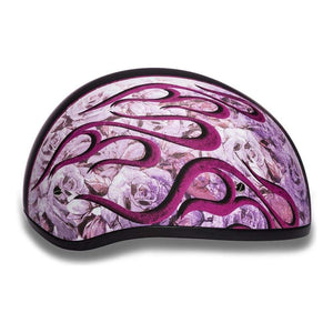 D.O.T. Daytona Skull Cap W/O Visor W/ Flame Pink by Daytona Helmets Half Helmet Daytona Helmets