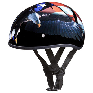 D.O.T. Daytona Skull Cap W/O Visor W/ Freedom by Daytona Helmets Half Helmet Daytona Helmets