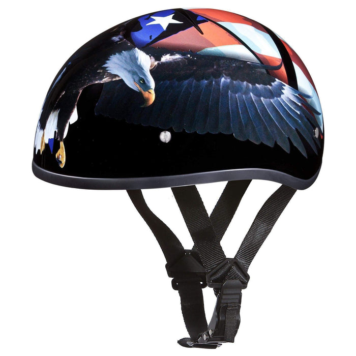 D.O.T. Daytona Skull Cap W/O Visor W/ Freedom by Daytona Helmets