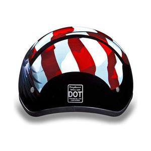 D.O.T. Daytona Skull Cap W/O Visor W/ Freedom by Daytona Helmets Half Helmet Daytona Helmets