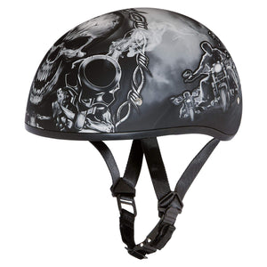 D.O.T. Daytona Skull Cap W/O Visor W/ Guns by Daytona Helmets Half Helmet Daytona Helmets