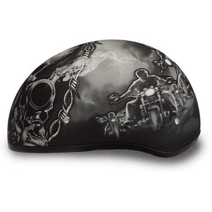 D.O.T. Daytona Skull Cap W/O Visor W/ Guns by Daytona Helmets Half Helmet Daytona Helmets