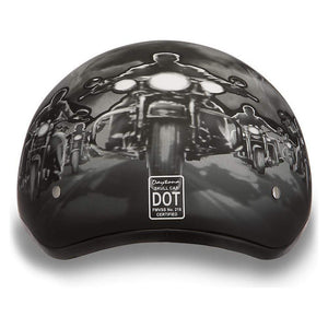 D.O.T. Daytona Skull Cap W/O Visor W/ Guns by Daytona Helmets Half Helmet Daytona Helmets