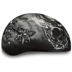 D.O.T. Daytona Skull Cap W/O Visor W/ Guns by Daytona Helmets Half Helmet Daytona Helmets