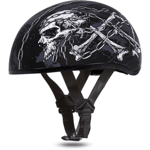 D.O.T. Daytona Skull Cap W/O Visor W/ Skull Chains by Daytona Helmets Half Helmet Daytona Helmets