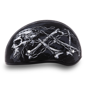 D.O.T. Daytona Skull Cap W/O Visor W/ Skull Chains by Daytona Helmets Half Helmet Daytona Helmets