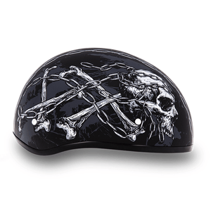 D.O.T. Daytona Skull Cap W/O Visor W/ Skull Chains by Daytona Helmets Half Helmet Daytona Helmets