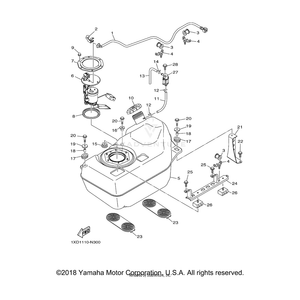 Damper, Locating 1 by Yamaha 1XD-24181-00-00 OEM Hardware 1XD-24181-00-00 Off Road Express