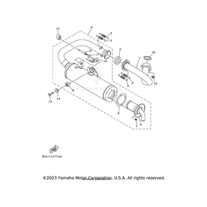 Damper, Muffler by Yamaha 2MB-14737-00-00 OEM Hardware 2MB-14737-00-00 Off Road Express