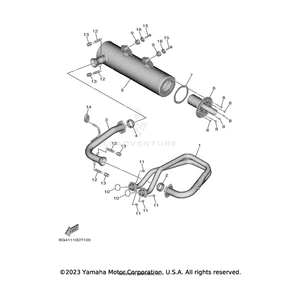 Damper, Muffler by Yamaha 5UG-14737-00-00 OEM Hardware 5UG-14737-00-00 Off Road Express