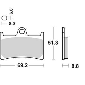 Dc Racing Dual Carbon Brake Pads By Sbs 634DC Brake Pads 1721-1560 Parts Unlimited