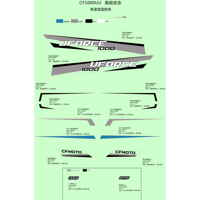 Decal 1 Cargo Box Lh Side Plate by CF Moto