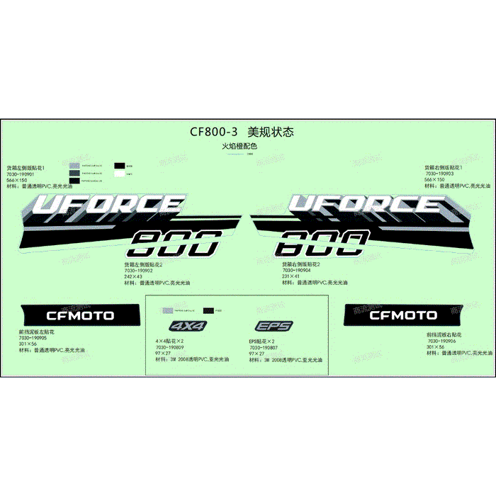 Decal 1 Cargo Box Lh Side Plate by CF Moto