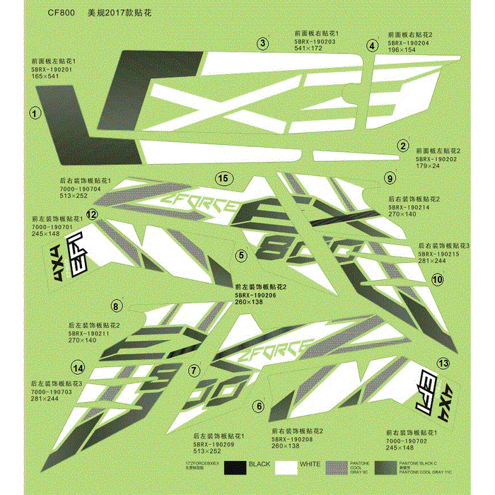 Decal 1 Front Deco Lh by CF Moto