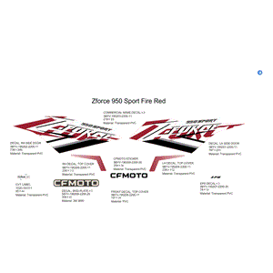 Decal Assy Fire Red by CF Moto 5BYV-1902A0-20000 OEM Hardware 5BYV-1902A0-20000 Northstar Polaris