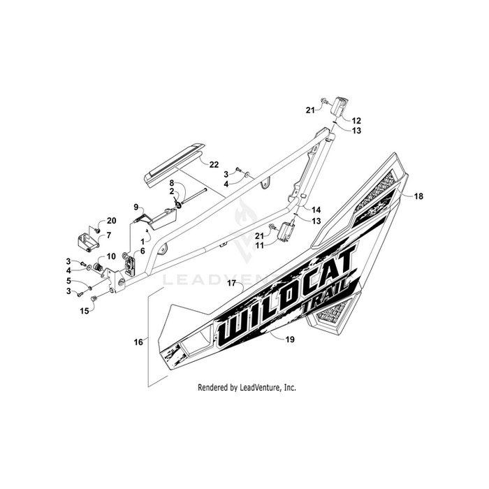 Decal, Door - Lower Left - Black By Arctic Cat