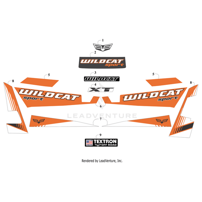 Decal, Door - Lower Left - Orange By Arctic Cat