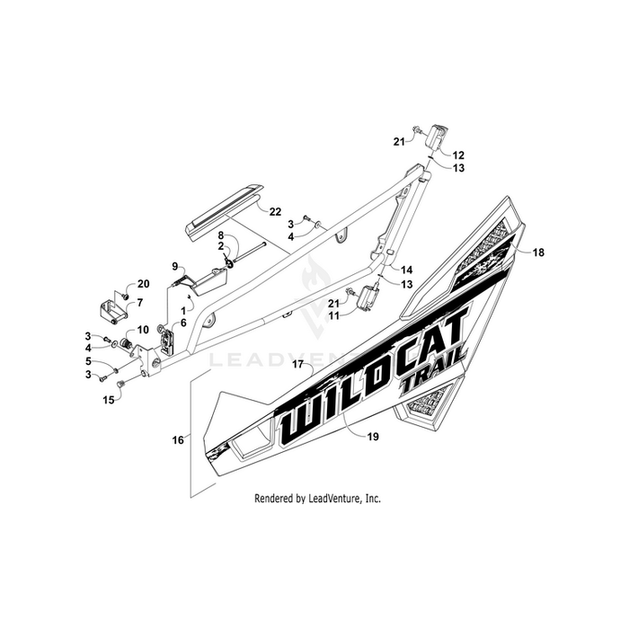 Decal,Door Lwr-Lh (Grn) By Arctic Cat